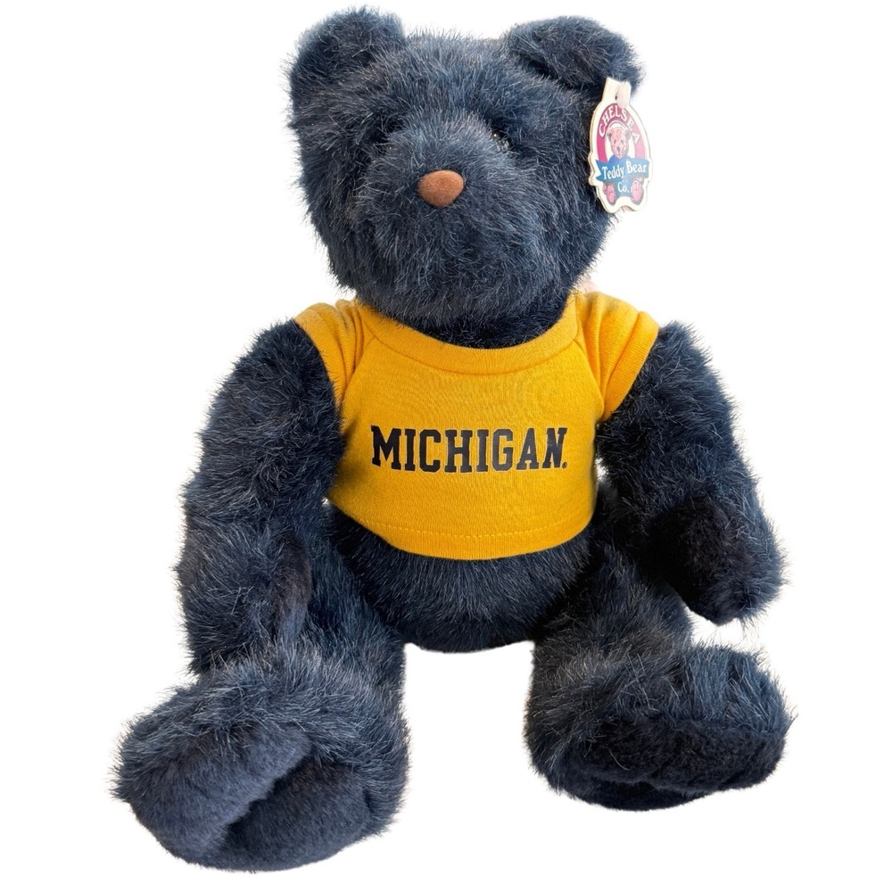 Very Rare Michigan Wolverines BLUE  Chelsea Stuffed BEAR! NWT  Very Soft